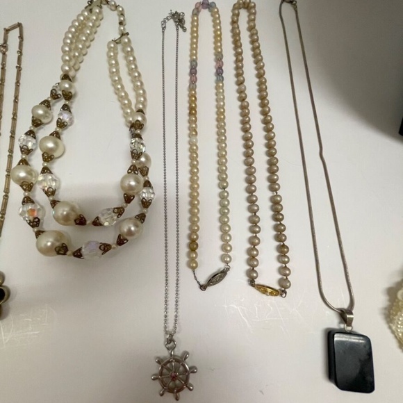 10 Pc Necklaces Crystal Bead Cameo Vintage Jewelry Lot - Picture 8 of 14